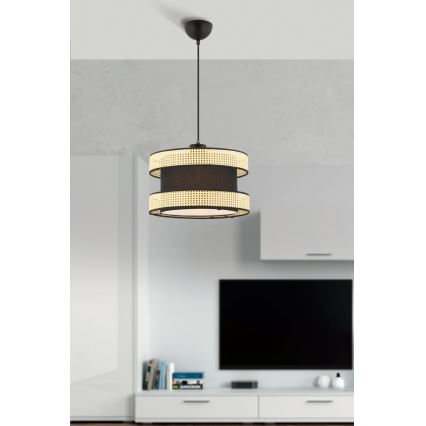 Pendelleuchte an Kabel HALO 1xE27/60W/230V schwarz/beige