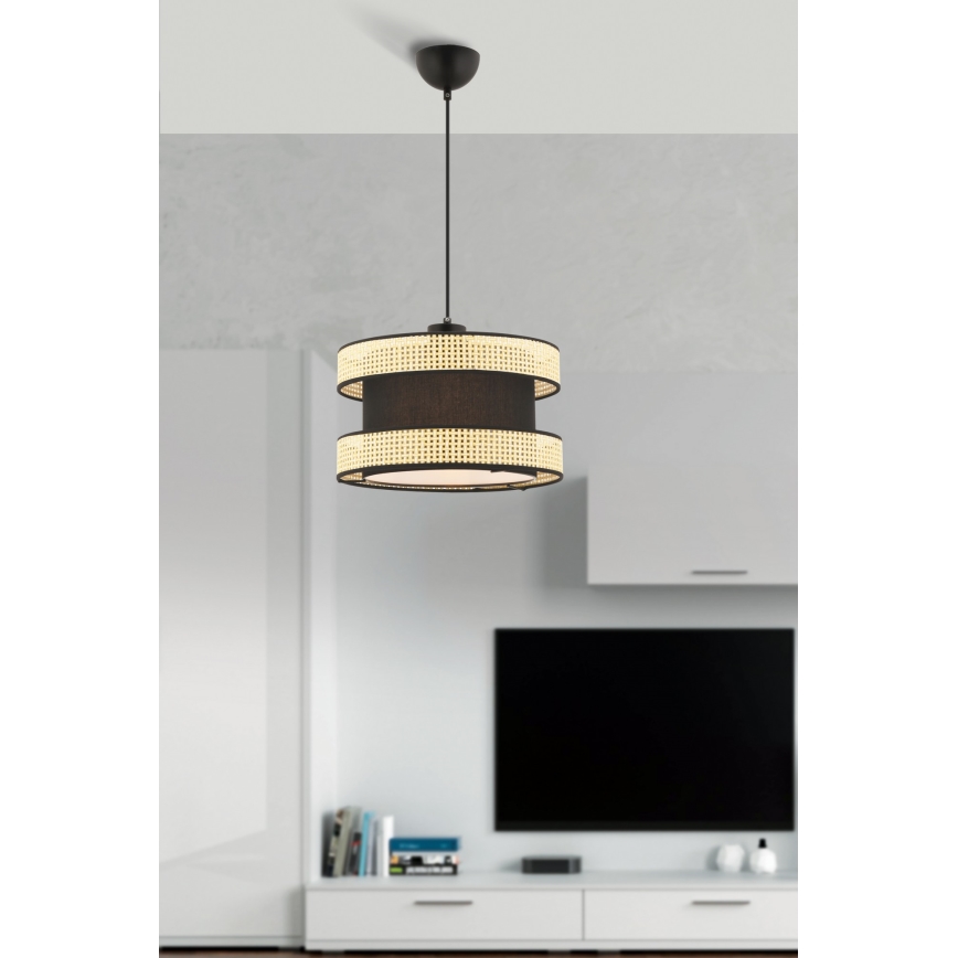 Pendelleuchte an Kabel HALO 1xE27/60W/230V schwarz/beige
