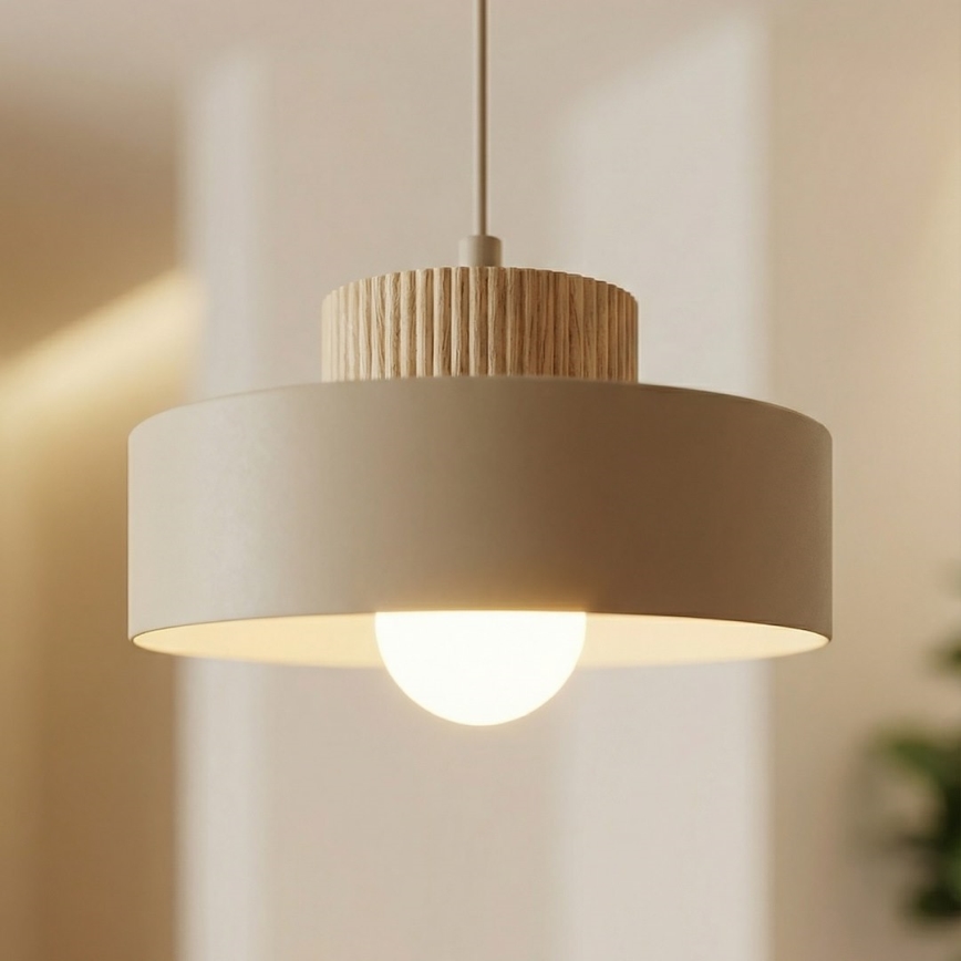 Pendelleuchte an Kabel KIVI 1xE27/15W/230V beige