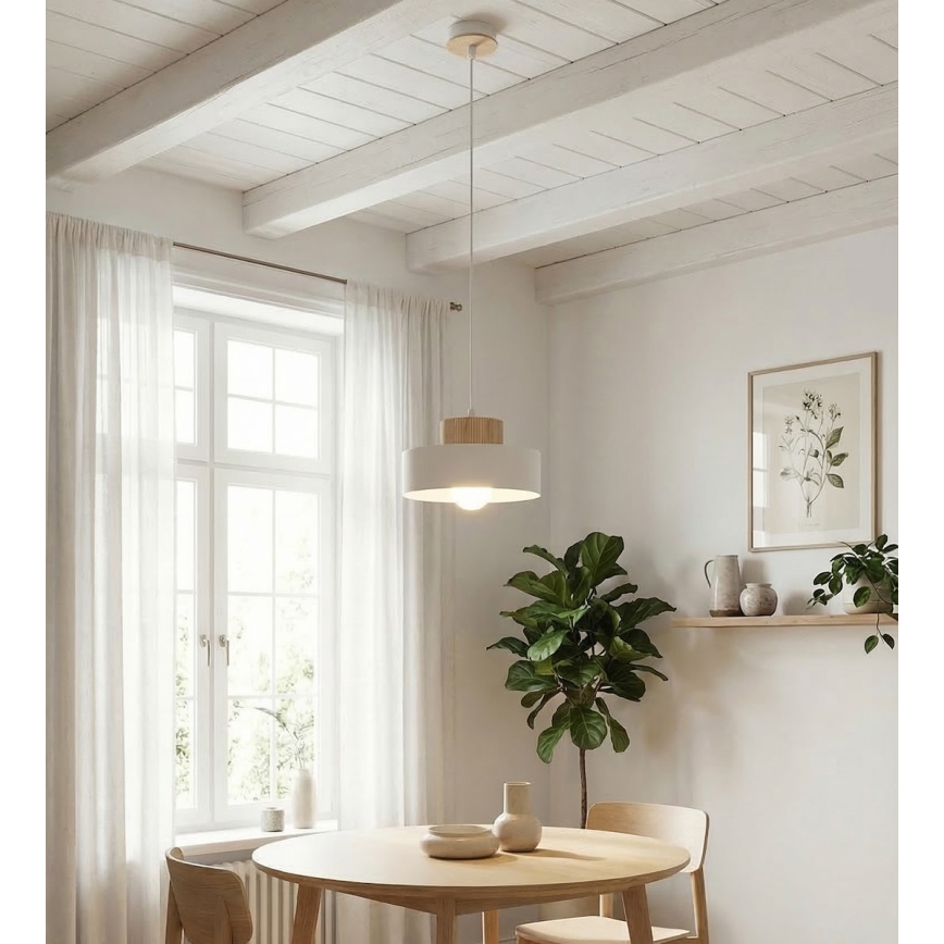 Pendelleuchte an Kabel KIVI 1xE27/15W/230V weiß