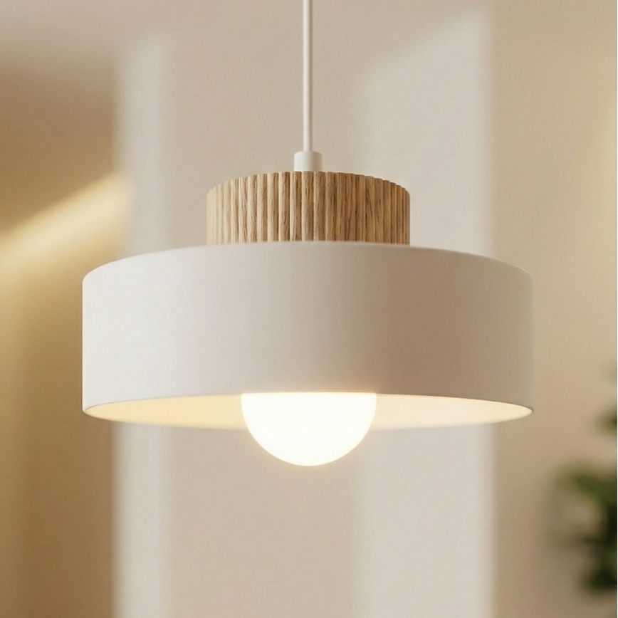 Pendelleuchte an Kabel KIVI 1xE27/15W/230V weiß