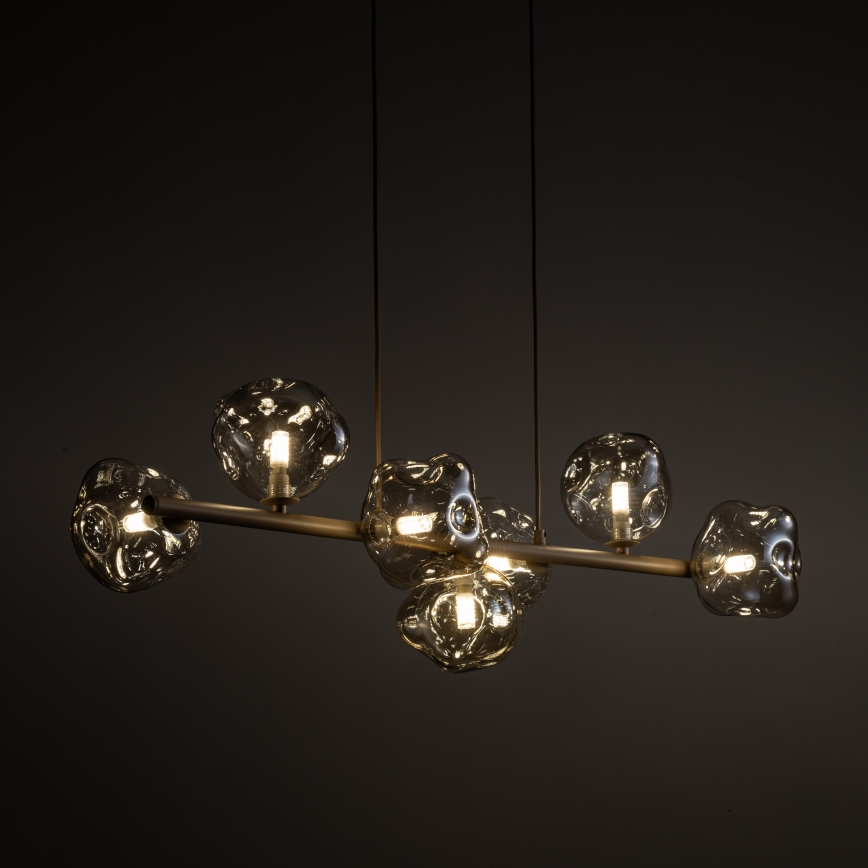 Pendelleuchte an Kabel LAVA 7xG9/8W/230V beige/rauchfarben