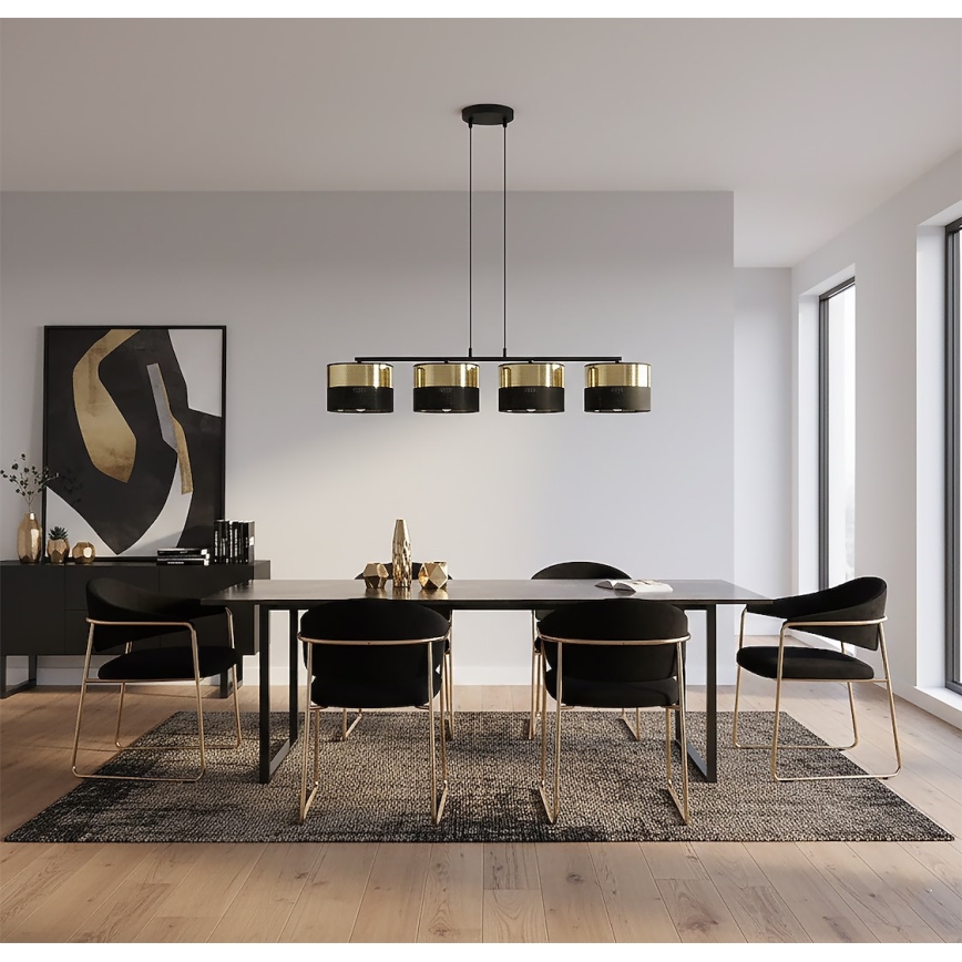 Pendelleuchte an Kabel LUX 4xE27/15W/230V schwarz/gold