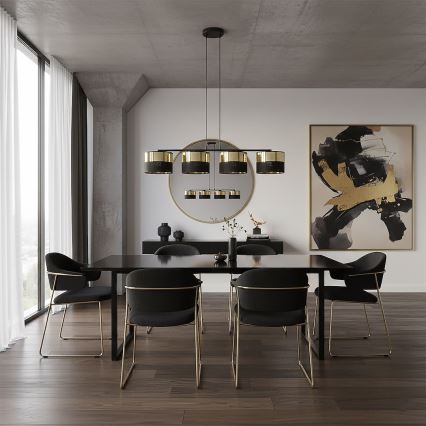 Pendelleuchte an Kabel LUX 4xE27/15W/230V schwarz/gold