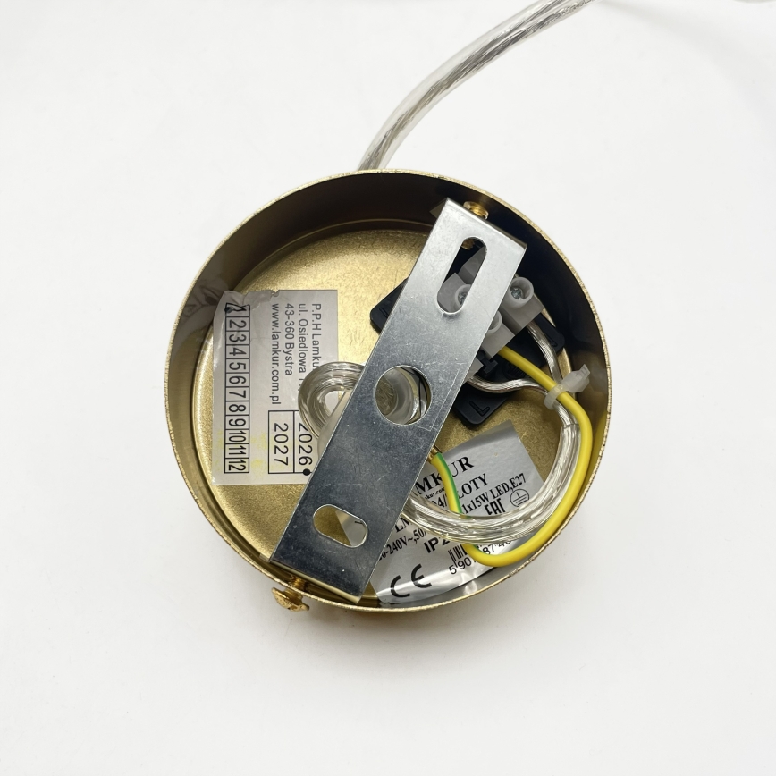 Pendelleuchte an Kabel LUXARY 1xE27/15W/230V goldfarben