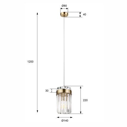 Pendelleuchte an Kabel LUXARY 1xE27/15W/230V goldfarben