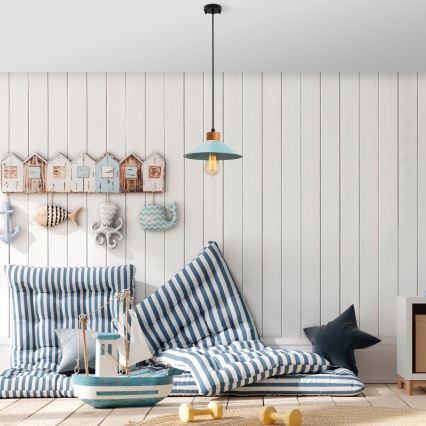 Pendelleuchte an Kabel MANAVGAT 1xE27/40W/230V blau/braun