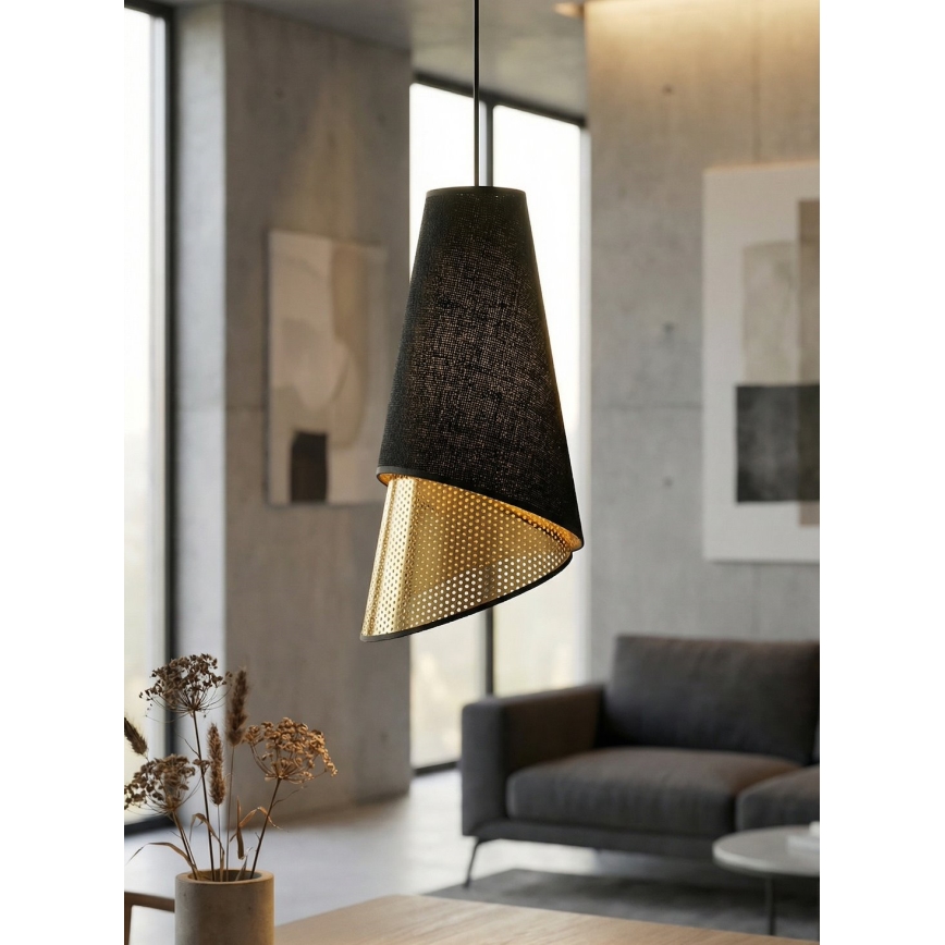 Pendelleuchte an Kabel MODA 1xE27/15W/230V schwarz/gold