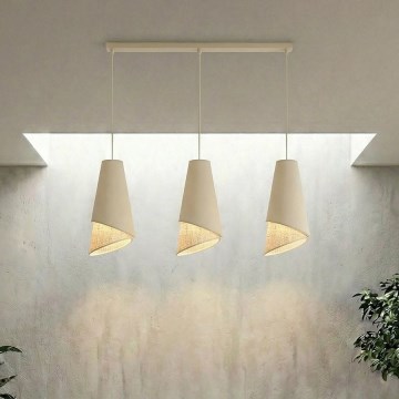 Pendelleuchte an Kabel MODA 3xE27/15W/230V beige/Rattan