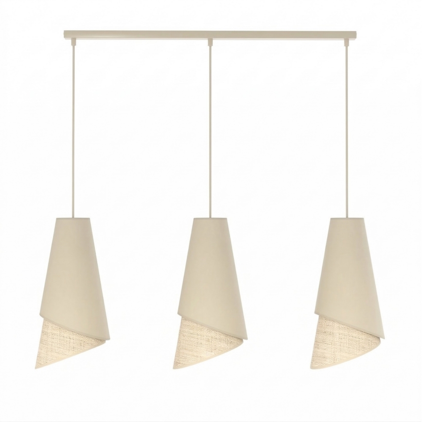 Pendelleuchte an Kabel MODA 3xE27/15W/230V beige/Rattan