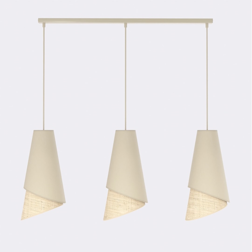 Pendelleuchte an Kabel MODA 3xE27/15W/230V beige/Rattan