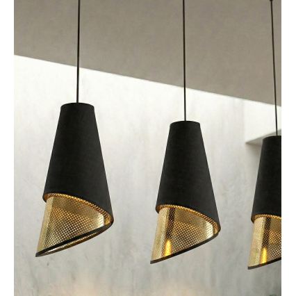 Pendelleuchte an Kabel MODA 3xE27/15W/230V schwarz/gold