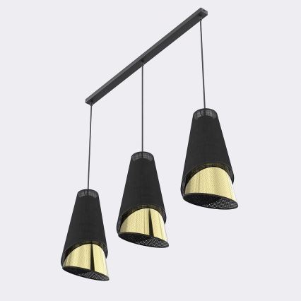 Pendelleuchte an Kabel MODA 3xE27/15W/230V schwarz/gold