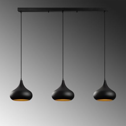 Pendelleuchte an Kabel MUBA 3xE27/40W/230V schwarz