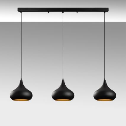 Pendelleuchte an Kabel MUBA 3xE27/40W/230V schwarz