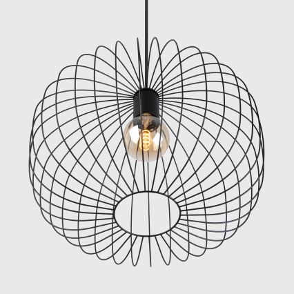 Pendelleuchte an Kabel OVELLA 1xE27/15W/230V Ø 46 cm schwarz