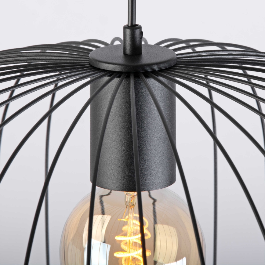 Pendelleuchte an Kabel OVELLA 1xE27/15W/230V Ø 46 cm schwarz