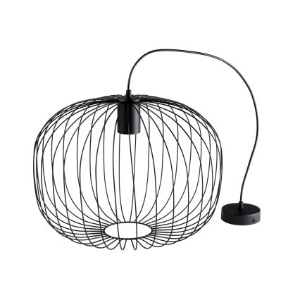 Pendelleuchte an Kabel OVELLA 1xE27/15W/230V Ø 46 cm schwarz