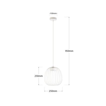 Pendelleuchte an Kabel OVELLA 1xGX53/10W/230V Ø 25 cm cremefarben