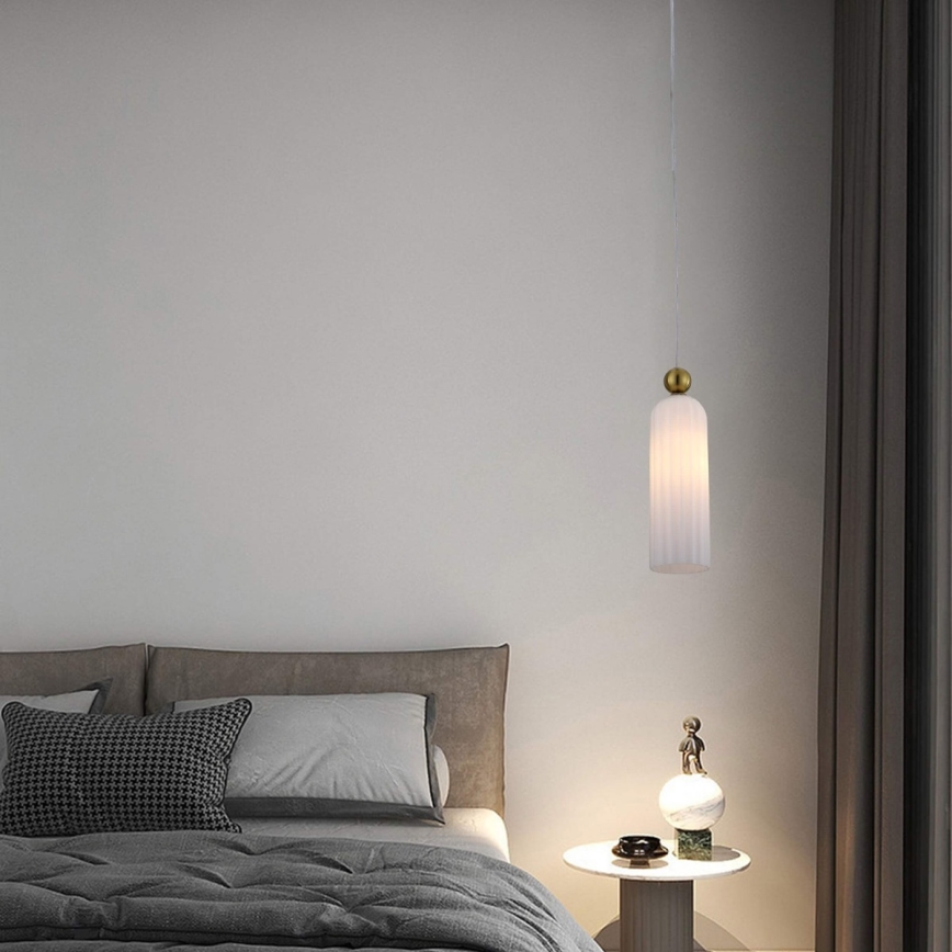 Pendelleuchte an Kabel PIEGA 1xE14/40W/230V Messing/Weiß