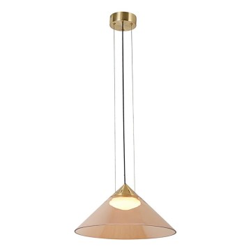 Pendelleuchte an Kabel PRESTO 1xGX53/10W/230V Ø 42 cm gold/rauchbeige