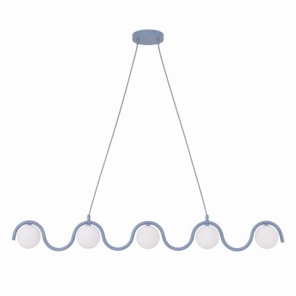 Pendelleuchte an Kabel SINUS 5xG9/8W/230V blau