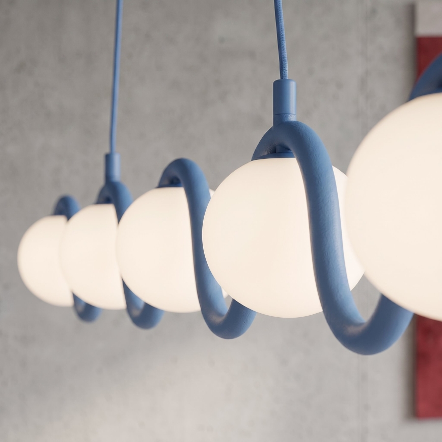 Pendelleuchte an Kabel SINUS 5xG9/8W/230V blau