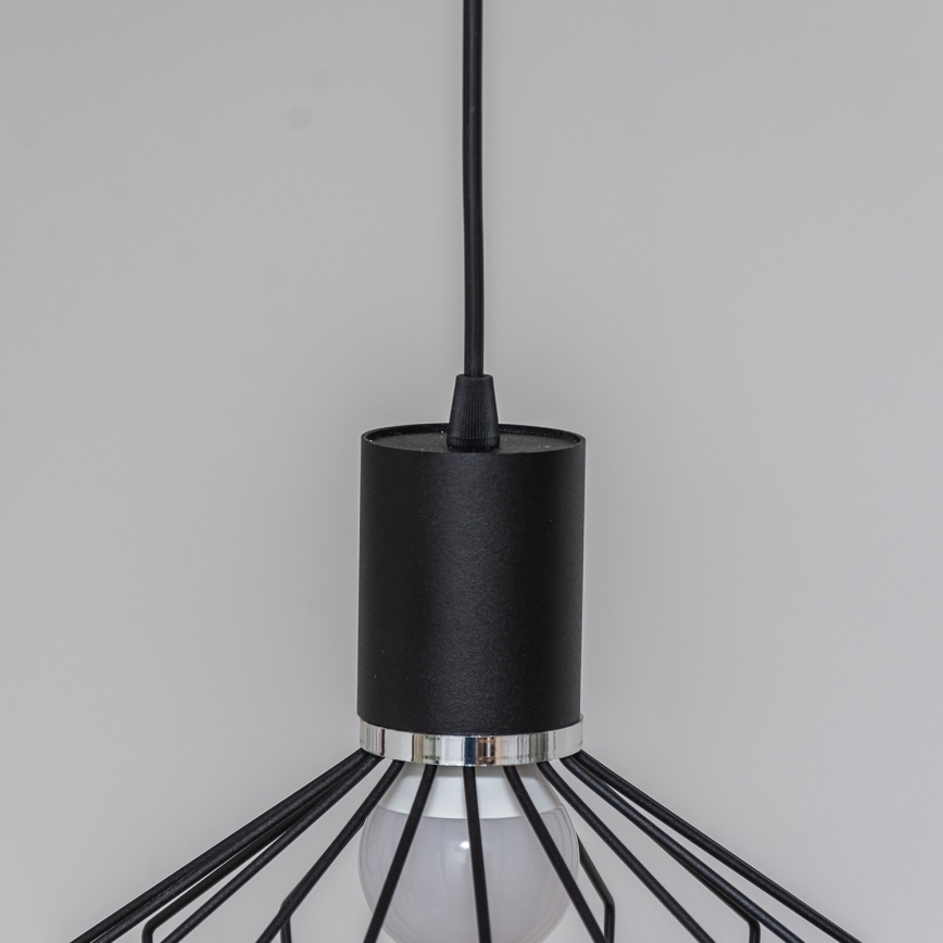 Pendelleuchte an Kabel SOLANO 3xE27/15W/230V schwarz/hochglanzchrom
