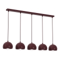 Pendelleuchte an Kabel SOOL 5xE27/15W/230V burgunderrot