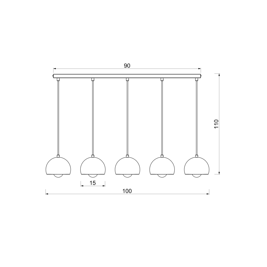 Pendelleuchte an Kabel SOOL 5xE27/15W/230V burgunderrot