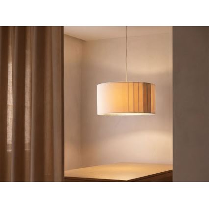 Pendelleuchte an Kabel STRIPES 1xE27/60W/230V Ø 40 cm cremefarben