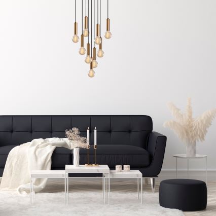 Pendelleuchte an Kabel TEMPO 9xE27/40W/230V goldfarben