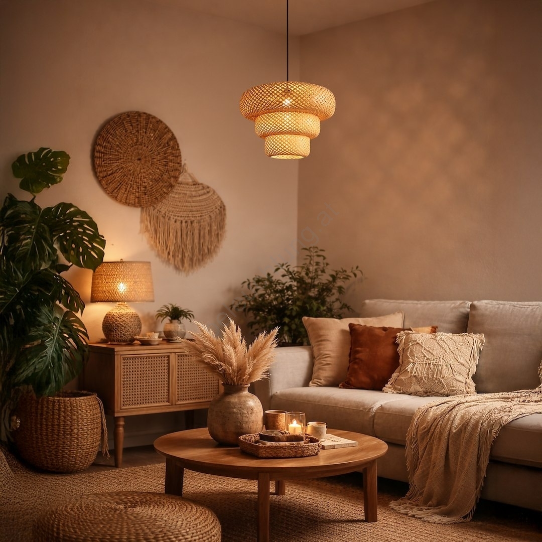 Pendelleuchte an Kabel TULUM 1xE27/15W/230V Bambus | Beleuchtung