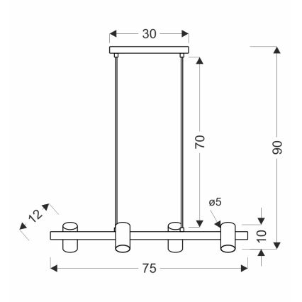 Pendelleuchte an Kabel XILO 4xGU10/25W/230V Buche/Weiß