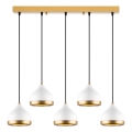 Pendelleuchte an Kabel YILDO 5xE27/40W/230V weiß/gold