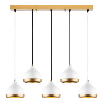 Pendelleuchte an Kabel YILDO 5xE27/40W/230V weiß/gold