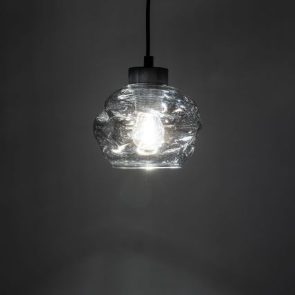 Pendelleuchte an Kabel ZULIA 1xE27/15W/230V schwarz/rauchschwarz