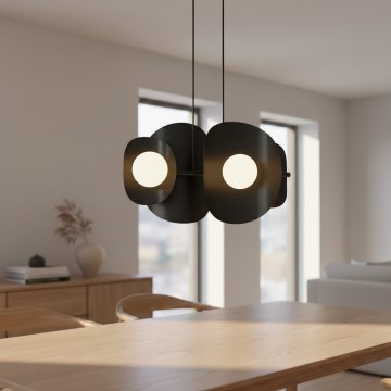 Pendelleuchte an Seil ELEMENTI 4xG9/8W/230V schwarz