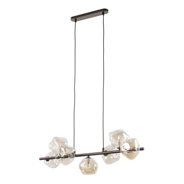 Pendelleuchte an Seil LAVA 7xG9/8W/230V Bronze/rauchbeige
