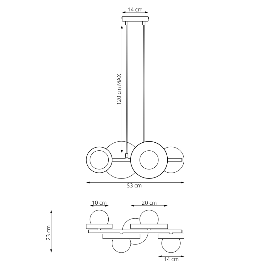 Pendelleuchte an Stahlseil MODELL 4xG9/8W/230V beige