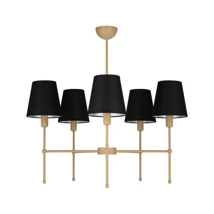 Pendelleuchte an Stange MADELA 5xE14/40W/230V schwarz/beige