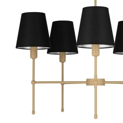 Pendelleuchte an Stange MADELA 5xE14/40W/230V schwarz/beige