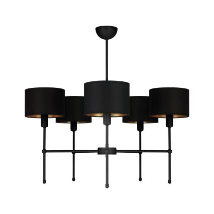 Pendelleuchte an Stange MADELA 5xE14/40W/230V schwarz