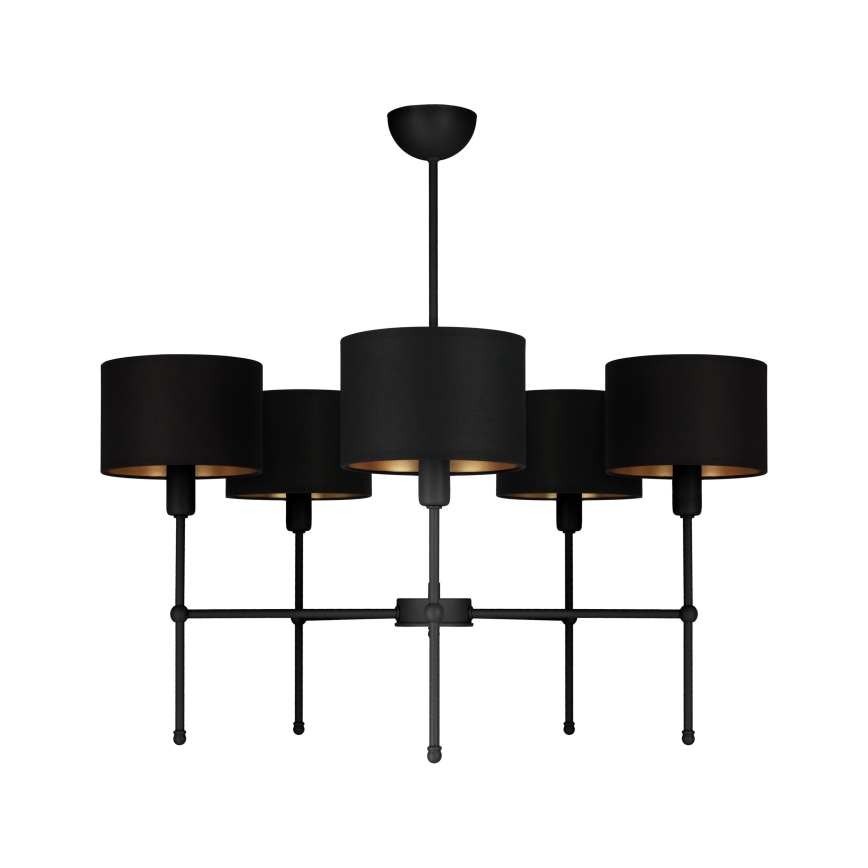 Pendelleuchte an Stange MADELA 5xE14/40W/230V schwarz