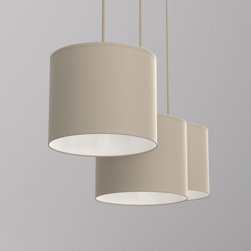 Pendelleuchte ARDEN mit Kabel 3xE27/15W/230V beige