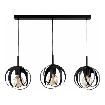 Pendelleuchte ASANI an Kabel, 3xE27/15W/230V, schwarz