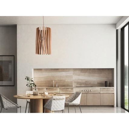 Pendelleuchte aus Holz an Kabel 1xE27/60W/230V Ø 38 cm massiv/Esche/Gummibaum