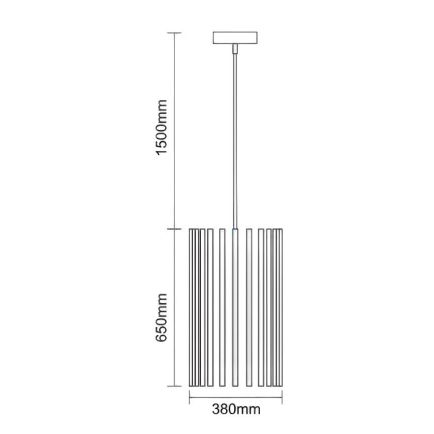 Pendelleuchte aus Holz an Kabel 1xE27/60W/230V Ø 38 cm massiv/Esche/Gummibaum