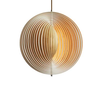 Pendelleuchte aus Holz mit Kabelaufhängung 1xE27/60W/230V Ø 43,5 cm Massivholz/Furnier/Buche/Gummibaum