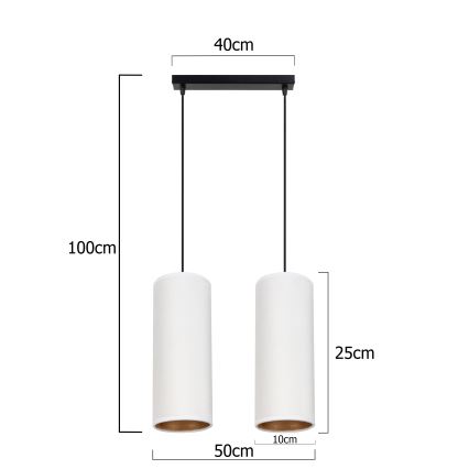Deckenleuchte an Kabel AVALO 2xE27/60W/230V weiß/kupferfarben